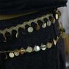 Shiny Tassel Sequins Waist Chain Golden Pendant Gold Sequin Lace  Stage Costume