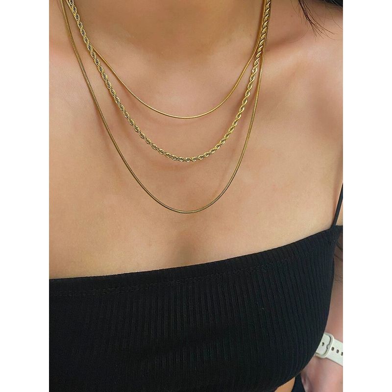 INS Bloggers Same Style Street Shot Titanium Steel Electroplated 18K Necklace