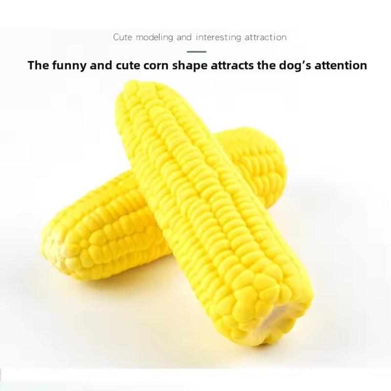 Corn Shape Puppy Dogs Toy   Latex Toy  Squeak Toys  Bite-resistant  Interactive Play Chew Toy  Training Playing Dog Toys  Dog Supplies