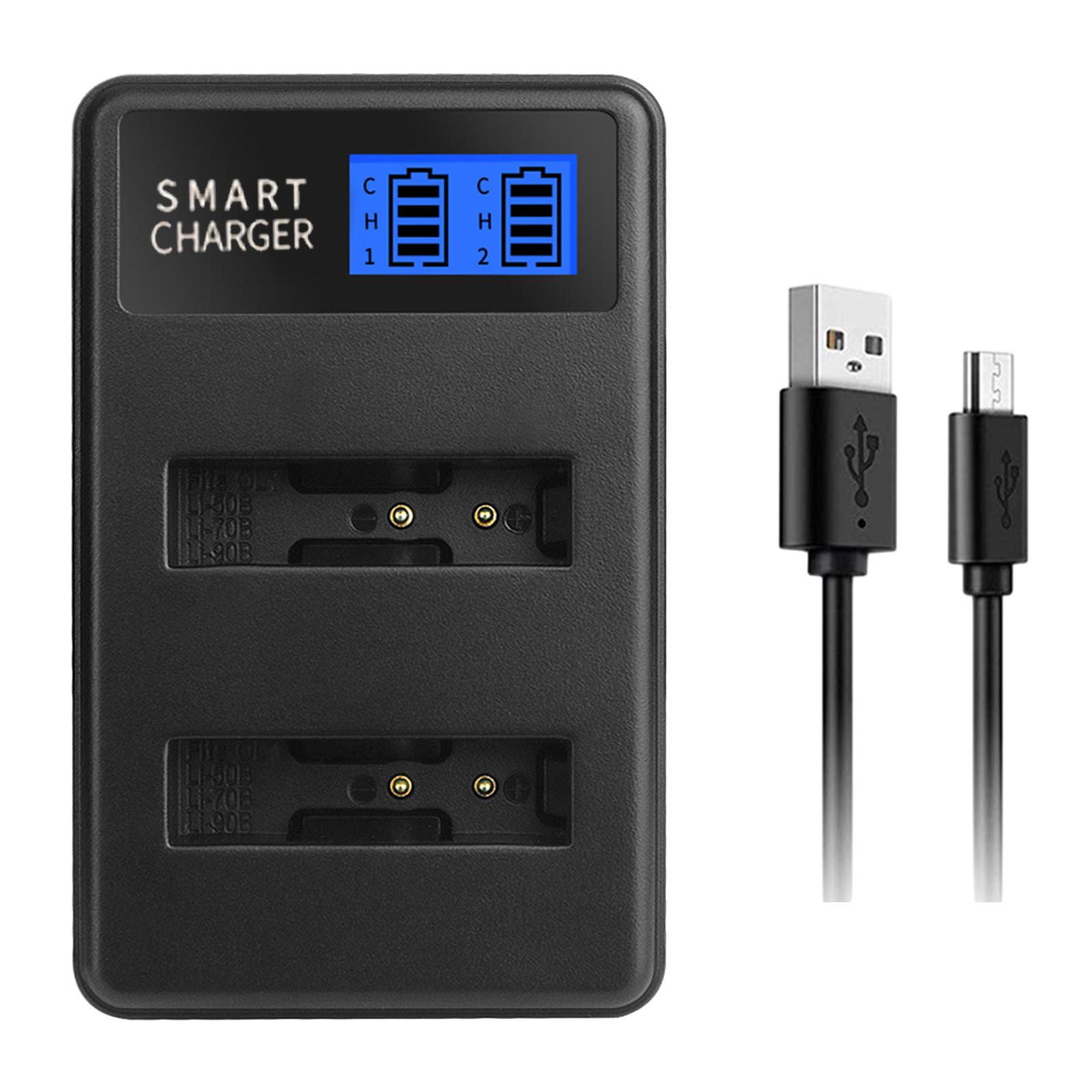

Quality Double Slot Charger with LCD Display Fast and Convenient Charging Solution for Olympus D750, SH21, SP800UZ 1