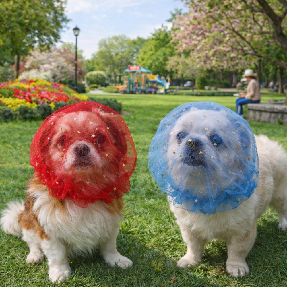 Breathable Pet Protective Mask Comfort Polyester Anti-Bite Head Cover Adjustable Anti-Mosquito Headgear for Small Dogs Cat