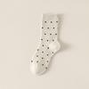 Lace Socks, Women's Long Socks, Polka Dot Black Ear-trimmed Cotton Socks, Autumn and Winter Sports Pile Socks, Versatile Boneless Mid-calf Socks
