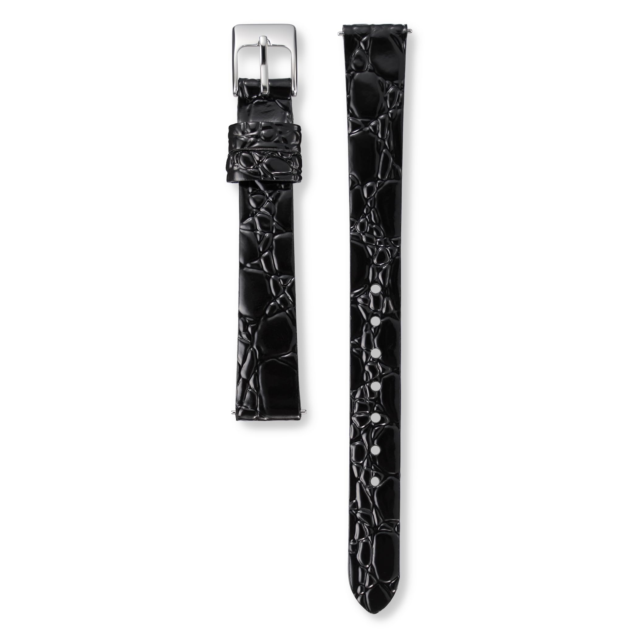 [Seiko Watch] Seiko Watch Replacement Band, Genuine Product, Cowhide Leather, Crocodile Pattern Embossed, Cut Edge, No Stitching, Enamel Finish, Lug