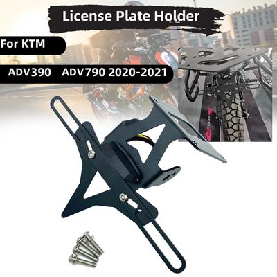 REALZION CNC Motorcycle Adjustable Angle License Number Plate Holder Bracket Frame Tail Tidy For KTM ADV390 ADV790 2020 - 2021