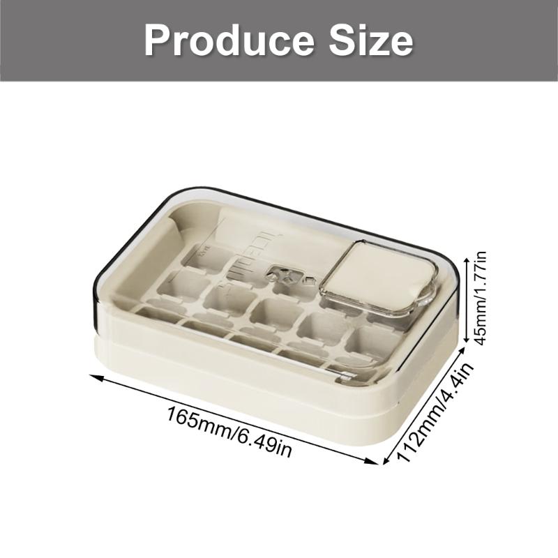 Silicone Ice Cubes Mold Large Capacity Reusablely Freezer Tray With Lid 15 Easy Removal Dishwasher Safe