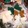 5PCS Christmas Velvet Bows 6 Inch Rustic Wreath Bows Vintage Xmas Ribbon Bow Holiday Ornaments  Christmas Tree Garland DIY Craft
