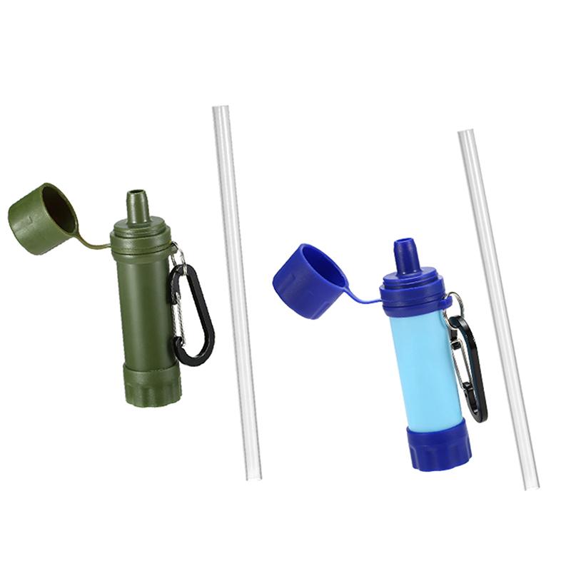 

Outdoor Drinking Water Filtration Purifier Emergency Life Portable Survival Straw Water Filter Travel Camping Supplies синій