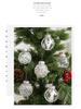 Painted Silver & White Christmas Ball Set: Elegant Tree Ornaments