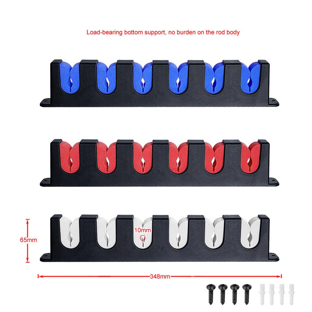 Fishing Rod Rack Simple Installation Wall/Vertical Mounted Fishing Pole Holder Stand Indoor Outdoor Accessories