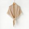 Wholesale solid color bohemian triangular scarf, hollow knit outer layer, shawl, thin scarf, annotated shoulder small shawl