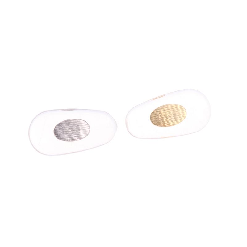 10Pairs Gold Silver Transparent Silicone Screw On Nose Pads Metal Core Brace For Glasses Support Eyewear Accessories