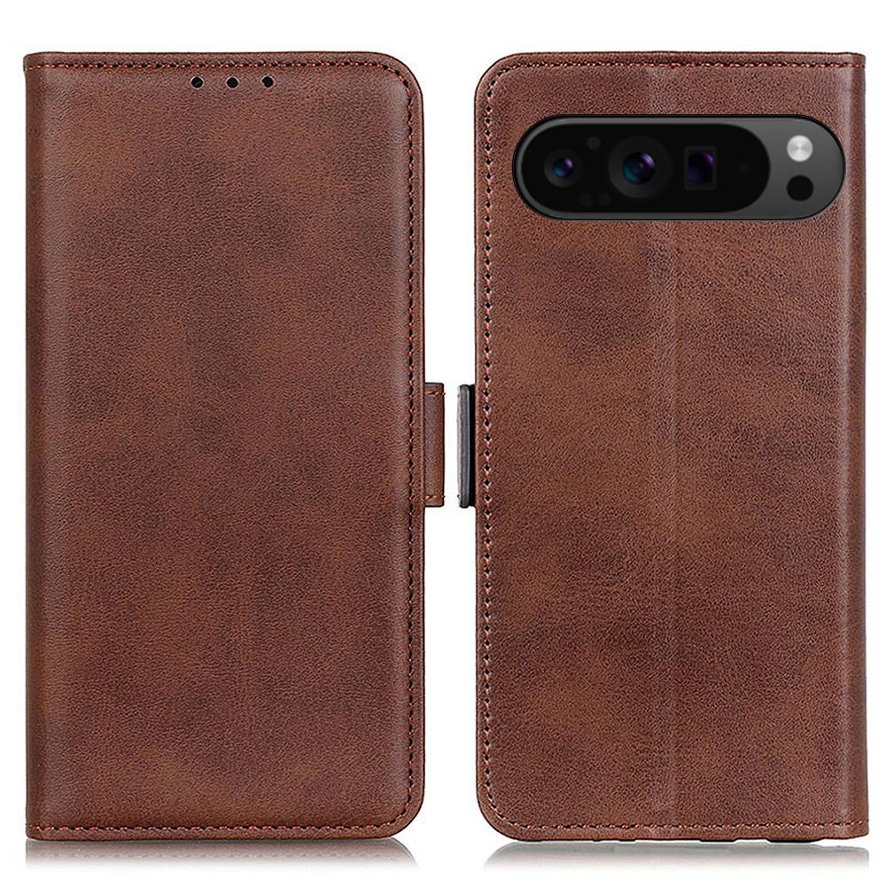For Google Pixel 10 Pro XL/9 Pro XL Phone Case Cowhide Texture PU Leather Phone Stand Cover