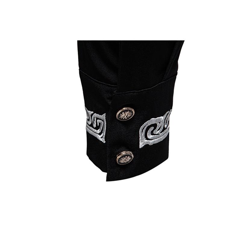 Spring New Fashion Men's Long Sleeve Shirt Men European and American Palace Embroidered Shirts Male Casual Social Wedding Party