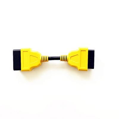 OBD 2 Cable 16Pin Extension Cable Adapter 13cm 16 Pin Male To Female OBD II OBD2 Yellow Extension Cable Connector Adapter