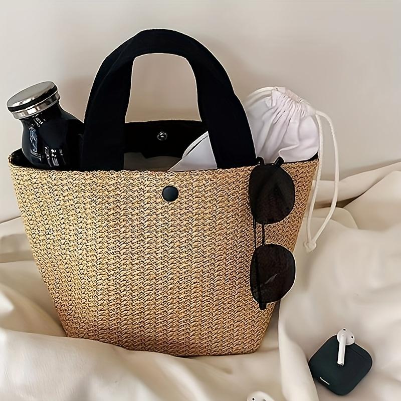 1 adet Boho Tarzı Büyük Dokuma Tote Çanta - Plaj, Kamp, Piknik ve Daha Fazlası için Geniş El Çantası, Kadınların Açık Hava Maceraları için İdeal, Plaj Çantası