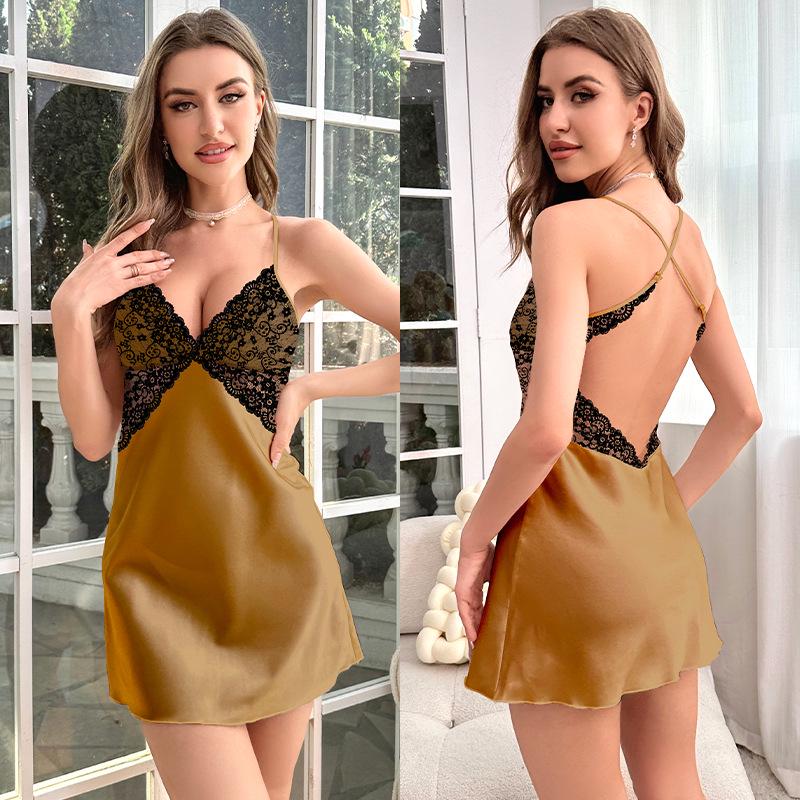 

Yaoting Women s Ice Silk Camisole & Shorts Pajama Set - Sexy Summer Homewear Extra Extra Large