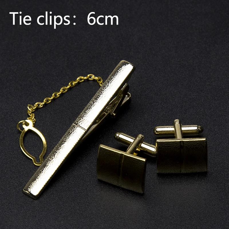 Men Metal Tie Clips Cufflinks Set Luxury Tie Accessories Classic Shirts Cuff Fashion Carving Cufflink for Mens Jewelry Gifts