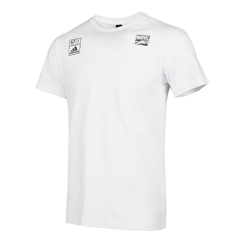 Adidas X Marvel Iron Man Logo Breathable Crew Neck Short Sleeve T-Shirt Men T-Shirts White DM7763