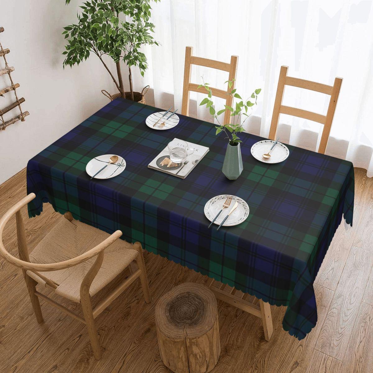 Blackwatch Tartan Modern Cute Blue And Green Plaid Rectangular Tablecloth Table Cover for Festival Party Decorations Table Cloth 137x183cm