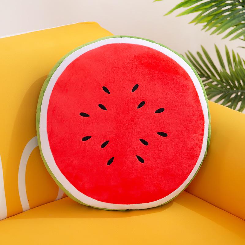 Watermelon Plush Seat Cushion - Fruit Pillow for Office Chair or Sofa
