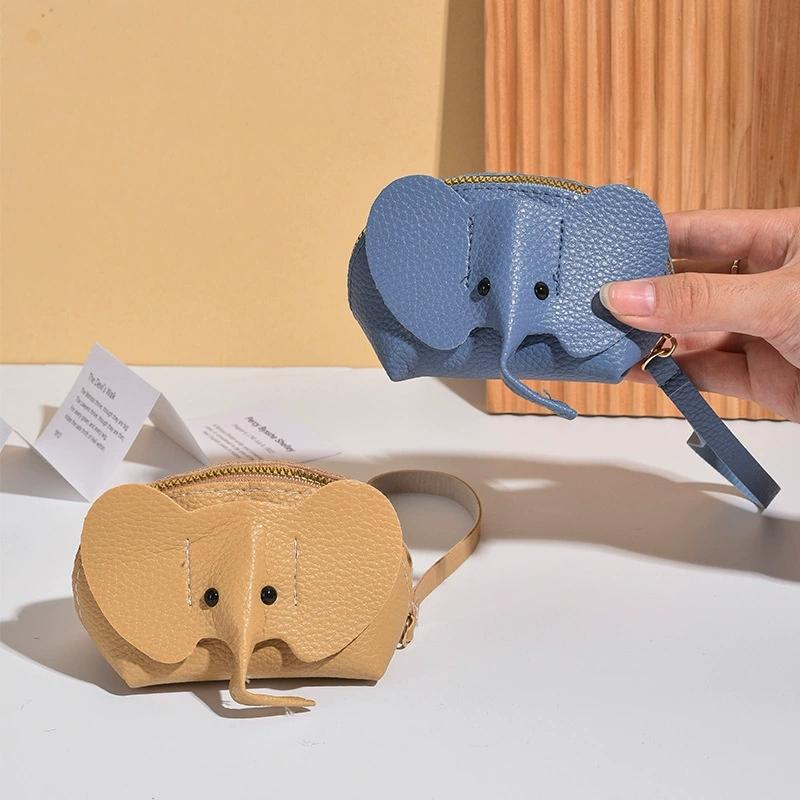 Kožená taška na peníze Pu Leather Peněženka Dámská Peněženka na mince s kroužkem na klíče Multifunkční úložné tašky na zip Pouzdro na klíče