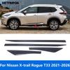 For Nissan X-trail Xtrail Rogue T33 -2025 2026 Chrome Door Side Line Strip Body Skirt Molding Trim Sticker Car Accessories