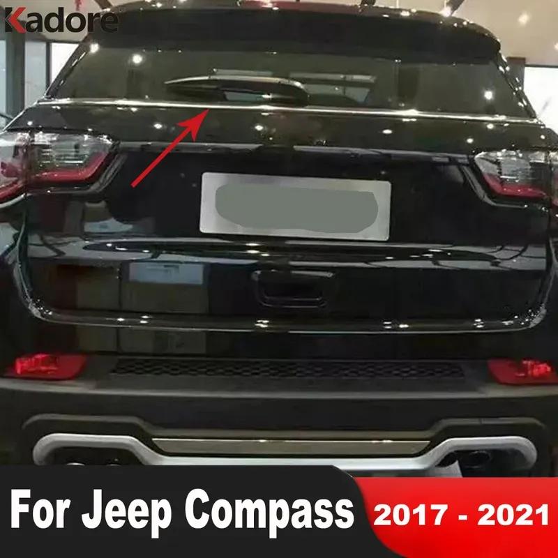 Rear Window Cover Trim For Jeep Compass 2017 2018    Steel Car Tailgate Windows Lip Molding Strip Accessories