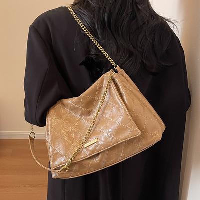 Rhombus Chain Bag Women's Large-capacity New Autumn and Winter Versatile High-end Women's Shoulder Messenger Bag
