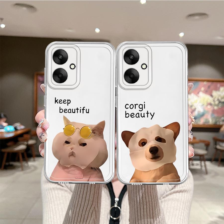 Soft Phone Cover Case for Xiaomi Poco X3 Pro X3 NFC Funny Cat Dog Pattern