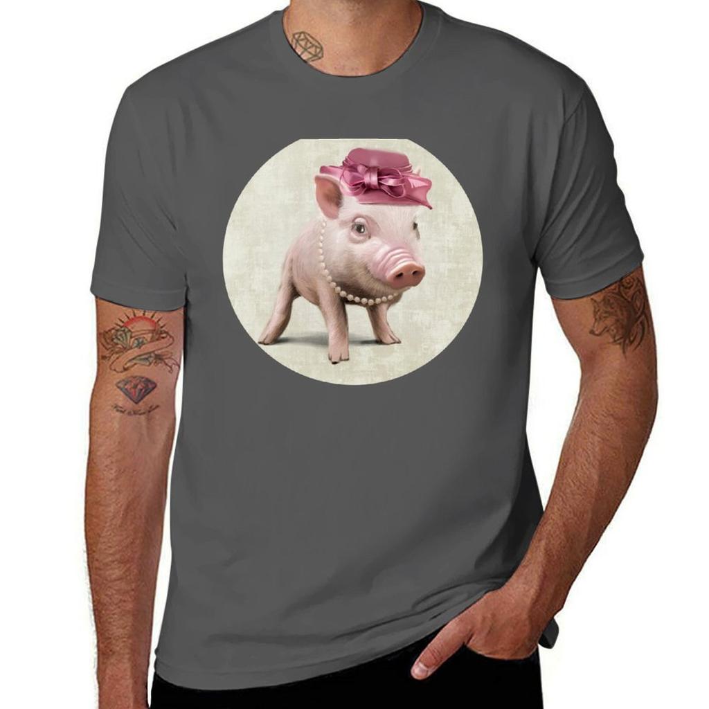The Elegant Miss Piggy Tshirt Plus Size Summer Short Sleeve Tshirt
