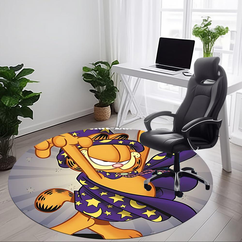 1pc Garfield Office Round Area Rug, Under Office Chairs Bedroom Living Room Home Decor, Room Decoa1016093