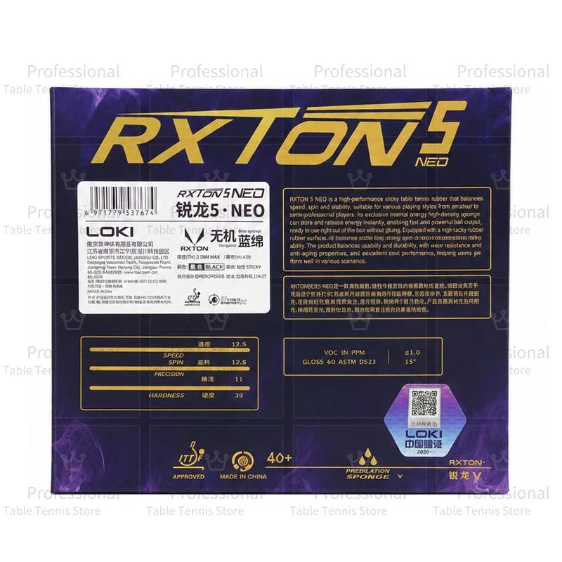2026 New LOKI RXTON 5 NEO Table Tennis Rubber Sticky Loop Spin Offensive Ping Pong Sponge 100% Original Loki Ping Pong Rubber
