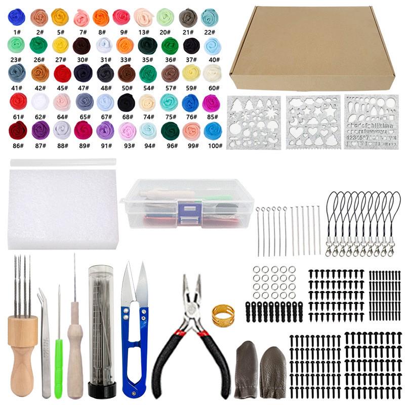 Wool Felt Handmade Couple Doll Kit - Creative DIY Gift Set with Tools & Accessories