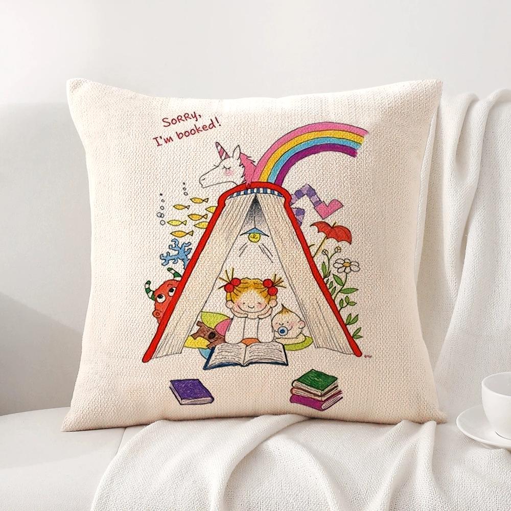 C-Coco And Wondrous Gang Cushion Cover Summer Coolness Linen Fabric Double-Sided Printing Pillow Case Sofa Home Decor Gift