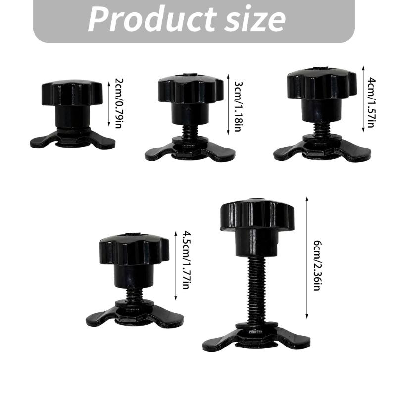 8mm Threaded Stud Nut Fitting Roof Rack Replacement Fastener Set with Star Hand Knob, Metal Mounting Hardware, 4 Piece Rack Fixing Kit