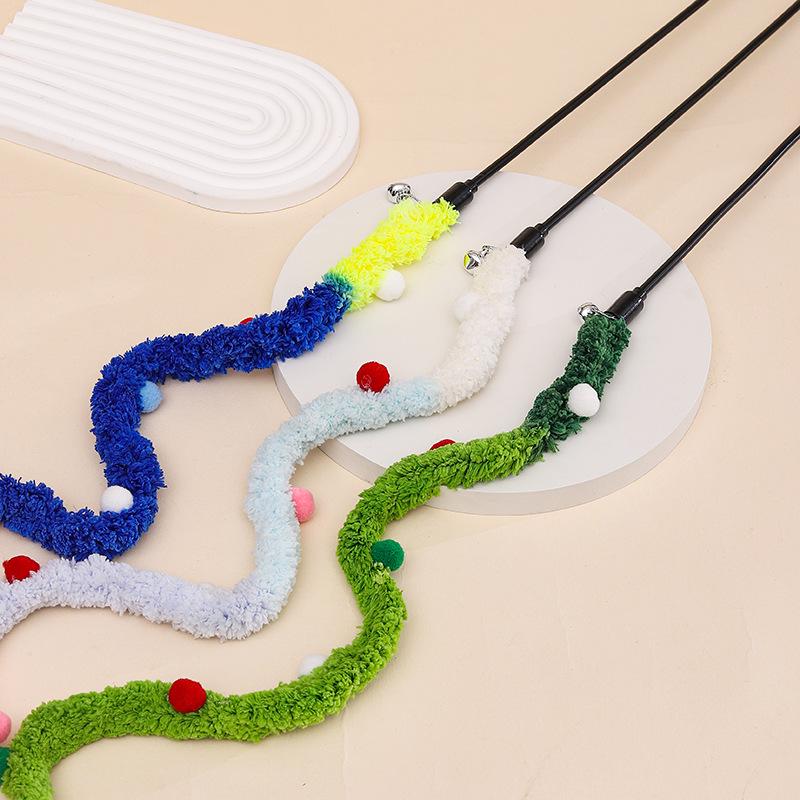 Dopamine Cat Teaser Toy with Bell & Feather - Bite-Resistant Rod for Kitten Play