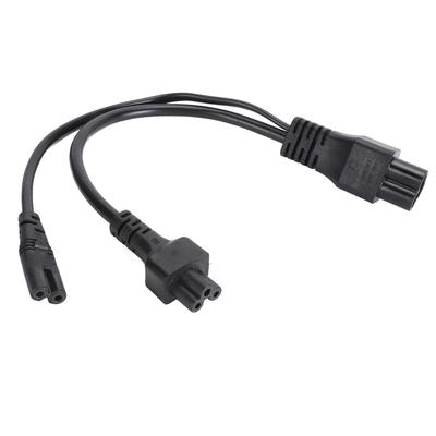 C6 ila C5 C7 Y Ayırıcı Güç Kablosu PVC Kabuk Tak ve Çalıştır IEC320 C6 Erkek ila C5 + C7 Dişi Ayırıcı