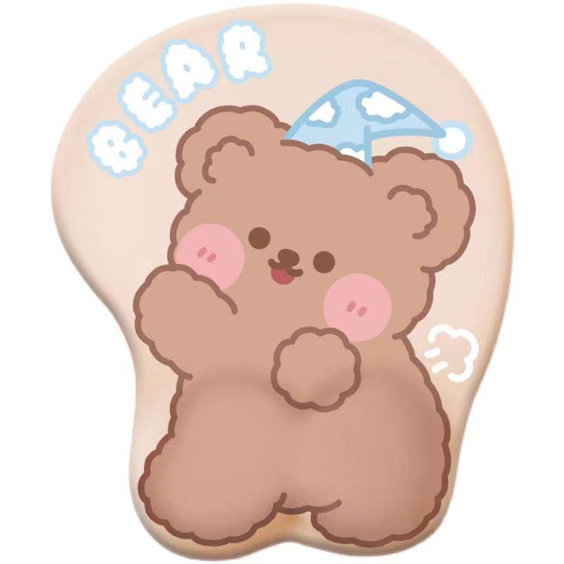 3D Cute Cartoon Silicone Wrist Rest Mouse Pad with Memory Foam