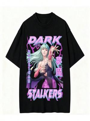 Darkstalkers T-shirt Femme Mode T-shirt Manches Courtes Col Rond T-shirts Coton Idée Cadeau Hauts