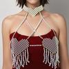 Layered Pearls Body Chain Eye Catching Pearls Beaded Body Chain Chest Chain Jewelry for Special Occasions