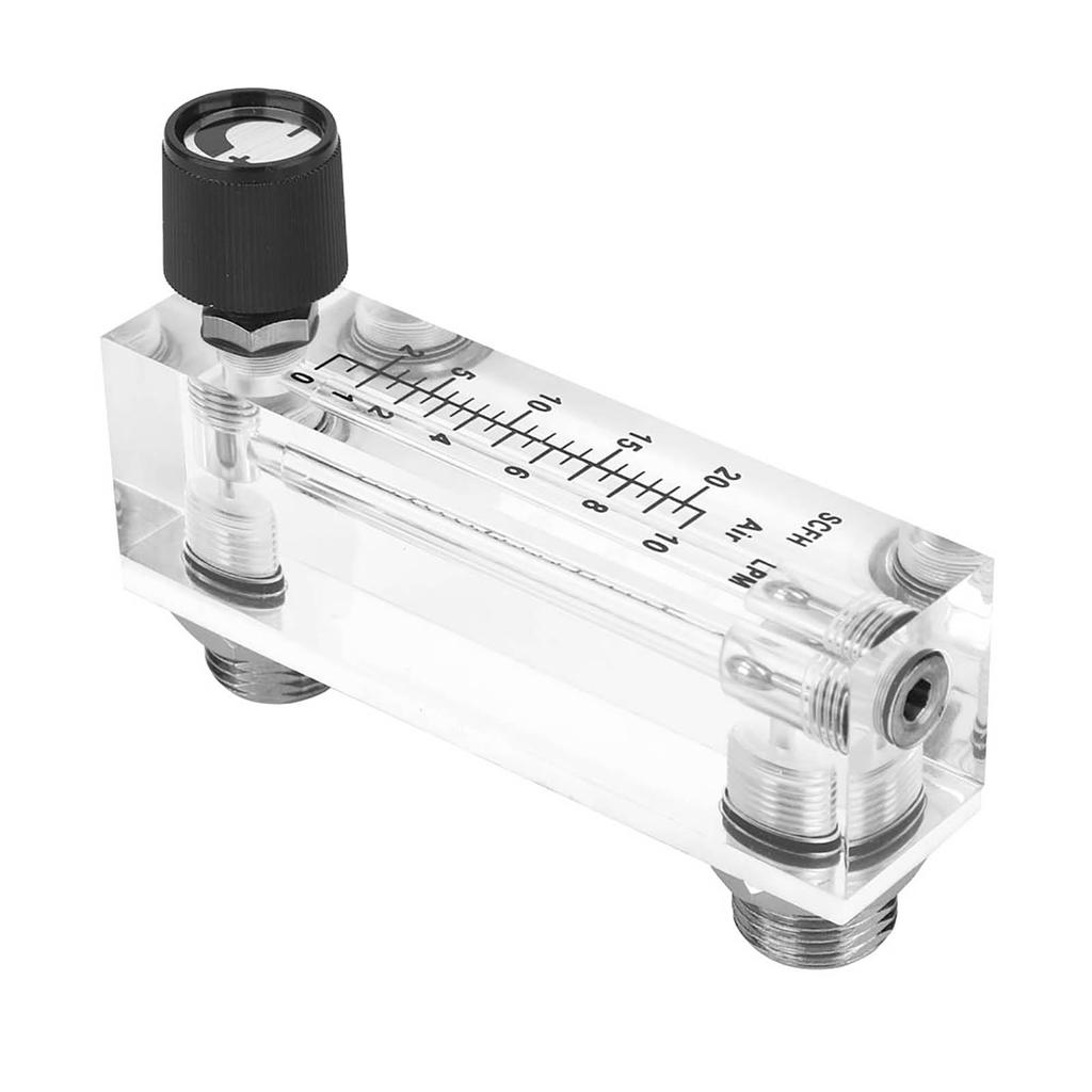 LZM6T Acrylic PMMA Adjustable Panel Type Gas Flowmeter 1 10LPM 1 4 BSP M18*1.5