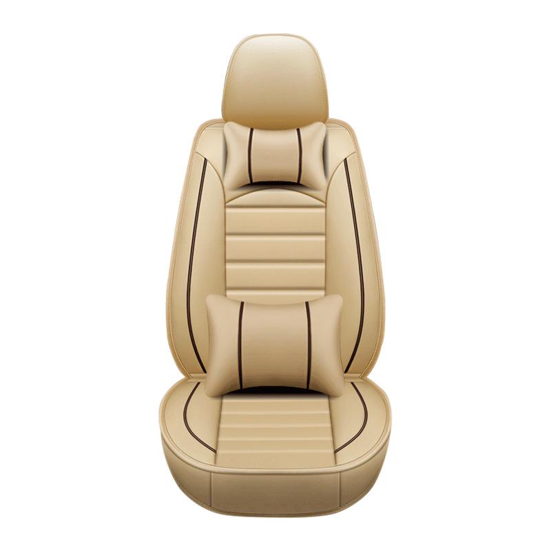 Universal All-Season Leather Car Seat Cover, 5-Seat Set