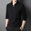 Men's Stand-Up Collar Half-Zip Long Sleeve Pullover for Autumn & Winter