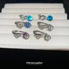 Explosive double-layer size colored diamond ear clips ins wind personality without ear holes ear bone clips y2k niche earrings wholesale