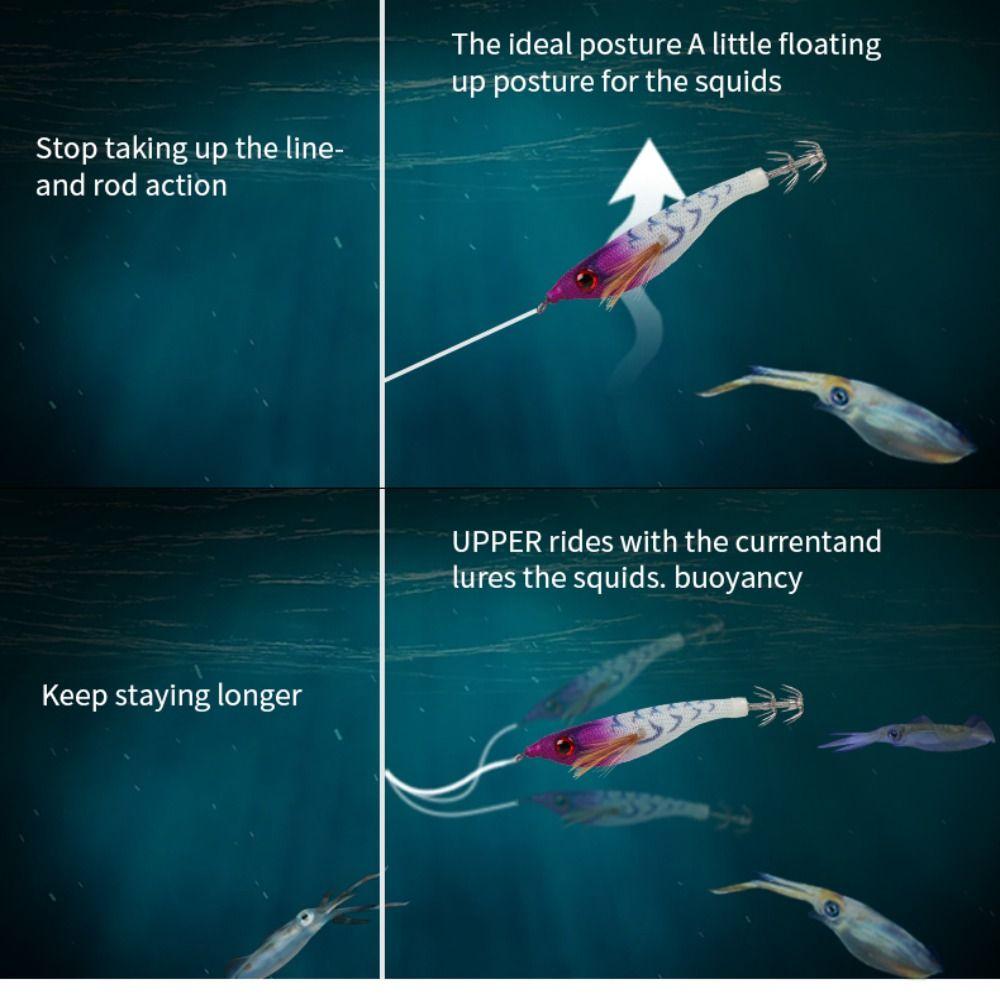 Fishing Tackle Squid  Hook Jigs Wood Shrimp Lures 2023 Octopus Lure  Simulation