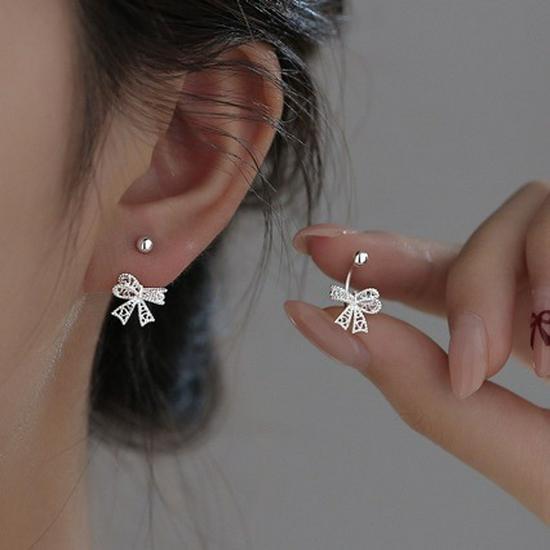 2025 Little Red Sweet Potato Bow Stud Earrings: New Light Luxury High-End Niche Women's Style
