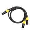 XLR-Splitterkabel, weiblich auf zwei männliche 3-polige geräuschlose XLR-Y-Kabel mit geringem Verlust für Mikrofon-Lautsprecher-Mixer