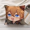Tartaglia Cute Genshin Impact Cushion Cover Silky Short Plush Invisible Zipper Dustproof Sofa Pillow Case For Home Decor