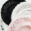 Hat Women's Autumn and Winter Plush Hat Cute Beret Women's Pin Dopamine Knitted Painter Hat