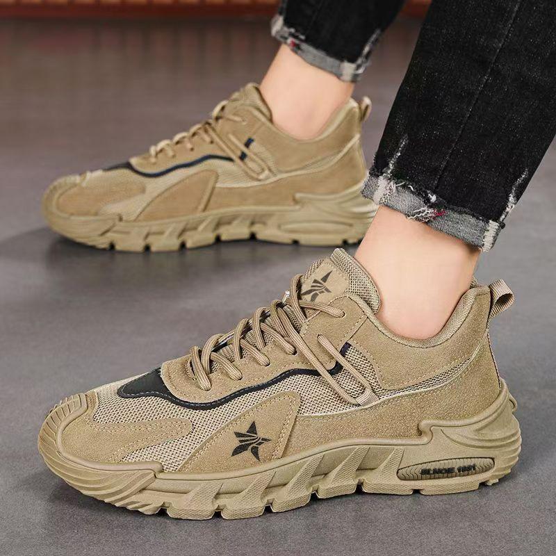 Men's Spring Outdoor Work Protective Board Shoes, Anti-Slip Wear-Resistant Breathable Trendy Footwear.